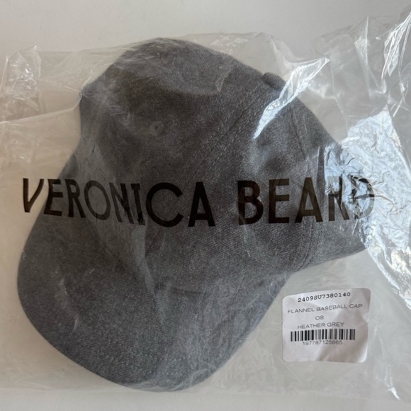 VERONICA BEARD Flannel Baseball Soft Wool Cap Grey OS NWT Designer Hat - Picture 4 of 4